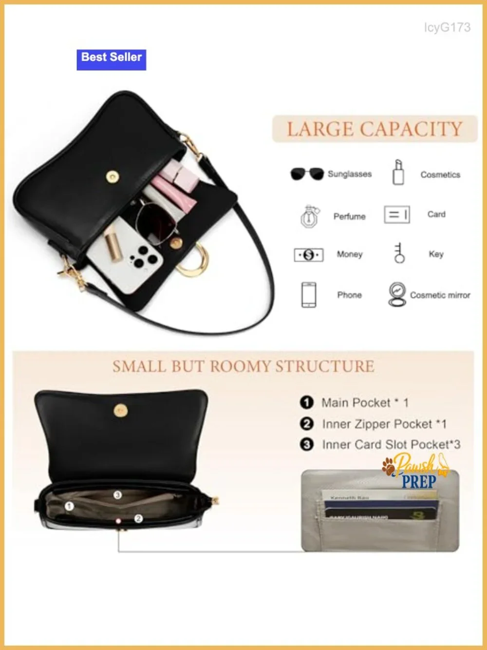 Vegan Leather Small Hobo Handbag with Adjustable Strap